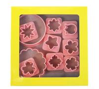 Flower Shaped Cookie Cutters Set PP Baking Tools for Biscuits Pastries Dough Moulds Kitchen Gadget Pink 14.5cm