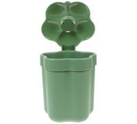 Flower Shaped Decorative Rubbish Bin with Lid, Green Plastic Desk Bin | Cute Desktop Trash Can, Smooth Surface, Large Opening, Reusable Design, for Students and Bedside Use