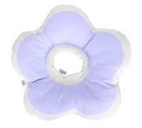 Flower Shaped Elastic Pet Recovery Collar, Waterproof Twill Composite Cloth, Yellow L - Soft Comfortable Fit, Adjustable Neckband, Ideal for Cats During Healing (M)