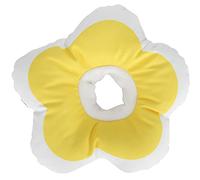 Flower Shaped Elastic Pet Recovery Collar, Waterproof Twill Composite Cloth, Yellow L - Soft Comfortable Fit, Adjustable Neckband, Ideal for Cats During Healing (S)
