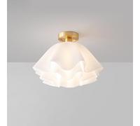 Flower Shaped Flush Mount White Ceiling Light Fixtures Vintage d Nordic Modern Ceiling Light Acrylic Large Close to Ceiling Light for Hallway Dining Room Girls Bedroom Entryway Porch