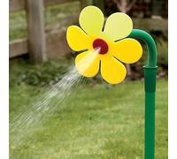 Flower-Shaped Garden Sprinkler for 360° Rotating Water Play - Daisy Lawn Sprinkler Having Dual Construction Base Kids Fun Yellow (1 Pack) - Ideal Water Outdoor for Games Abs/pp/eva Summer Spike