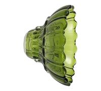 Flower Shaped Green Glass Lampshade 4.2cm Fitter for Pendant Lamp | Vintage Patterned Dome Cover, Smooth Wipe-clean Surface, Suitable for Chandeliers, Living Rooms, Reading Areas and DIY