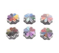 Flower Shaped Ink Pad Set, Metallic Stamp Pad with 48 Colors, Oil Based Pigment Ink for Card Making Crafts, Petal Tip Design for Detailed Coloring on Paper Wood Pottery