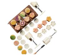 Flower Shaped Mooncake Mold Hand Press Moon Cake Decorating Tools Pastry Baking Tool 50g(A2)