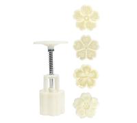 Flower Shaped Mooncake Moulds Hand Press Baking Tool White Abs Steel