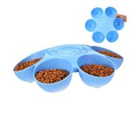 Flower Shaped Multiple Pet Feeding Bowl Blue Plastic Contemporary
