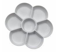 Flower Shaped Paint Palette - 7 Well Plastic Mixing Tray for Acrylic and Oil Paint - Reusable & Easy to Clean
