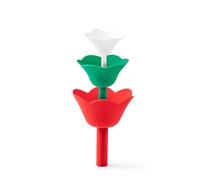 Flower Shaped Silicone Funnel Set, Stackable Nesting Design, Red Green White, 3 Sizes, Kitchen Liquid Transfer Tool