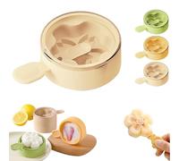 Flower Shaped Silicone Ice Cream Mold-Fun Flower Ice Cream Mold, Flower Shaped Ice Cream Silicone Mold with Lids, Ice Cream Pop Molds, Reusable Stackable Easy Release (Apricot-Cherry Blossom-1pc)
