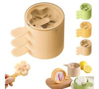 Flower Shaped Silicone Ice Cream Mold-Fun Flower Ice Cream Mold, Flower Shaped Ice Cream Silicone Mold with Lids, Ice Cream Pop Molds, Reusable Stackable Easy Release (Apricot-Cherry Blossom-3pcs)