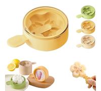 Flower Shaped Silicone Ice Cream Mold-Fun Flower Ice Cream Mold, Flower Shaped Ice Cream Silicone Mold with Lids, Ice Cream Pop Molds, Reusable Stackable Easy Release (Yellow-Cherry Blossom-1pc)