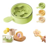 Flower Shaped Silicone Ice Cream Mold-Fun Flower Ice Cream Mold, Flower Shaped Ice Cream Silicone Mold with Lids, Ice Cream Pop Molds, Reusable Stackable Easy Release (Green-Cherry Blossom-1pc)