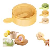 Flower Shaped Silicone Ice Cream Mold-Fun Flower Ice Cream Mold, Flower Shaped Ice Cream Silicone Mold with Lids, Ice Cream Pop Molds, Reusable Stackable Easy Release (Yellow-Peach Blossom-1pc)