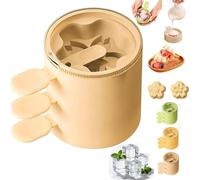 Flower-Shaped Silicone Ice Cream Mold, Reusable Popsicle Maker with Lid, Stackable Reusable Ice Cream Maker Cups,Easy Release Ice Pop Molds, for Homemade Ice Cream, DIY Treats (C, Cherry Blossoms)