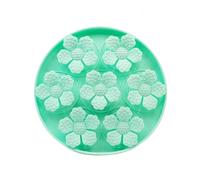 Flower Shaped Silicone Slow Feed Mat with Suction Cups, Round Pet Licking Bowl for Dogs and Cats(Green)