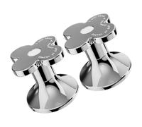 Flower-Shaped Toilet Cistern Button Silver 2 Pack Plastic