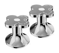 Flower Shaped Toilet Tank Button 2pcs Silver Plastic