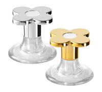 Flower Shaped Toilet Tank Button Abs 2pcs Silver Gold