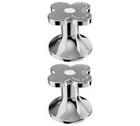 Flower Shaped Toilet Tank Button Pusher 2pcs Silver Plastic