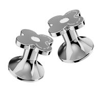 Flower Shaped Toilet Tank Push Button Silver 2pcs Plastic