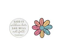 Flower She Will Not Fall Enamel Pins for Women