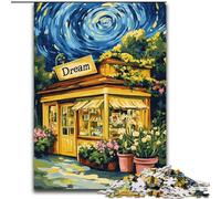 Flower Shop Under The Night Sky 1000 Piece Jigsaw Puzzle for Adults Teens, for Age 14+ Fun Games Fun Activities at Home, Birthday Gifts, Travel Gifts (50x75cm)