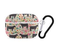 Flower Show Steer Cows Cattle AirPod Pro Case, Anti Scratch Hard PC Cover with Keychain, AirPod Pro 2nd/1st Case Accessories for Women Men, White-Style