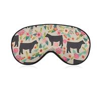 Flower Show Steer Cows Cattle Eye Mask for Women & Men, Breathable & Adjustable Eye Cover, Ultra Soft Sleep Mask, Lightweight Travel Blindfold for Airplane, Nap, Night Sleeping