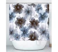 Flower Shower Curtain for Bathroom, Curtain Includes 12 Pcs Hooks, Waterproof Polyester Fabric, Rustproof Eyelets, Weighted Hem, Washable, Quick Dry, Bathroom Decor H120 x W170cm Abstract J#189