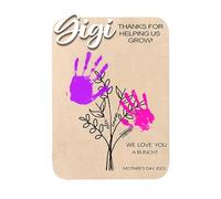 Flower Sign with Handprint | Thank You For Your Support When Growing | Personalised Flowers for Grandma with Children's Handprint - Handprint Decoration for Mother's Day