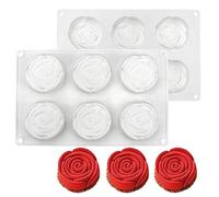 Flower Silicone Cake Ice Cream Chocolate Mold Soap Silicone Molds 3D Cupcake Bakeware Baking Dish Cake Pan (Flower K_10.72 X6.8 X1 inch)