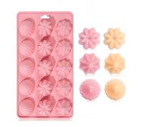 Flower Silicone Chocolate Molds - Three Different Polygonal Flower Shapes, Suitable for Making Mousse, Jelly, Ice Cubes, Pudding, Soap, and Desserts