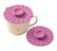 Flower Silicone Cup Lid Dustproof Seal For Glass Mug Tea Cup glass cover(Purple)