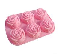 Flower Silicone for Mold 6 Holes Cake Baking Pink Flower Silicone