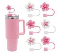 Flower Silicone Straw Cover Cap for Stanley Cup,Silicone Straw Topper 10 mm 0.4 in Reusable StrawTip Covers for Stanley Cups Accessories