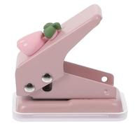 Flower Single Hole Puncher Pink Manual Craft Punch for Paper Leather