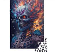 Flower Skeleton on Fire Jigsaw Puzzles Game Adult 1000 Piece Jigsaw Paper Creative Jigsaw Puzzle Decompressing Game 1000pcs (38x26cm)