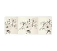 Flower Sketch Prints Extra Large Mouse Pad 12x31.5in for Office, Gaming, and Learning - Durable, Comfortable, and Environmentally Friendly