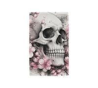 Flower Skull Cherry Black Blank Wall Plate Cover, 4.50 x 2.76 Inches, PC Switch Plates for Unused Switches, Unused Outlet Cover