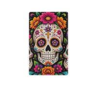 Flower Skull Leaves Black Blank Outlet Cover Plate, 4.50 x 2.76 Inches, PC Outlets Wall Plate for Unused Switches, Unused Outlet Cover