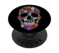 Flower Skull Pop Mount Socket Day of Death De Los Muertos PopSockets Swappable PopGrip