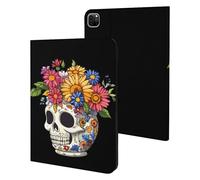 Flower Skull Tablet Case Compatible with IPAD Pro 20/21/22(11in) Protective Case Cover Tablet Stand Cover