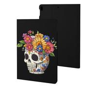Flower Skull Tablet Case Compatible with ipad Pro/ipad Air3(10.5in) Protective Case Cover Tablet Stand Cover
