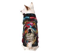 Flower Skulls Listening to Music Dog Hoodie - Soft & Breathable Pet Clothes for Small to Large Dogs, Stylish and Comfortable Dog Clothes