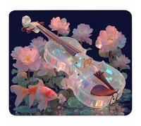 Flower Small Mouse Mat 240x200x3mm, Gaming Mouse Pad with Non-Slip Rubber Base, Desk Mat with Stitched Edge, Waterproof Wear-Resistant, Mousepad for Gaming Accessories, Gifts for Men, Guitar M-4906