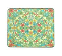 Flower Small Mouse Pad, Tropical Vibrant Leaf Sunflower Summer Green Square Rubber Non Slip Portable Cloth Mousepad Desk Accessories for Gaming Computer Laptop Square 8x10 Inch