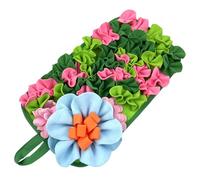 Flower Snuffle Mat 25x45cm Interactive Foraging Mat for Small Medium Dogs Slow Feeder Sniffing Training Toy Durable Polyester Pet Mat for Rabbits Guinea Pigs Multicolor (GREEN)
