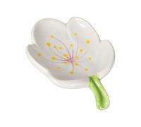 Flower Soap Dish Ceramic, Soap Dish with Drain, Creative Soaps Bar Holder, Decoration for Bathroom, Sinks, Self-Draining, Easy Cleaning, Apply for All Common Sizes Solid Soaps (Tulip, White)