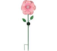 Flower Solar Stake Light Anemone Metal Luxform Lighting Garden Decor Pink